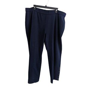 Susan Graver Navy Blue Pull On Knit Pants Women's Size 2X